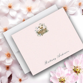 魅惑のキツネと花のオール・パーパス・フラットカード ノートカード