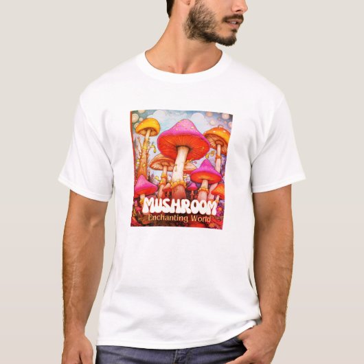 魅惑のキノコの世界 SS ブラック Tシャツ (正面)