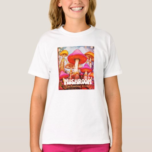 魅惑のキノコの世界 SS ホワイト Tシャツ (正面)