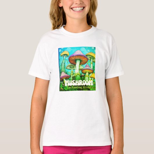 魅惑のキノコの世界 SS ホワイト Tシャツ (正面)