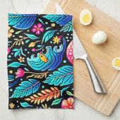 魅惑のキノコの森の夢 キッチンタオル (四つ折り)