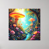 魅惑のキノコの森の夢 キャンバスプリント (正面)