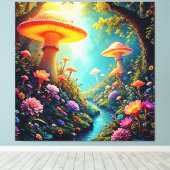 魅惑のキノコの森の夢 キャンバスプリント (インサイチュ (ウッドフロア))