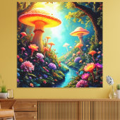 魅惑のキノコの森の夢 キャンバスプリント (インサイチュ (リビング))