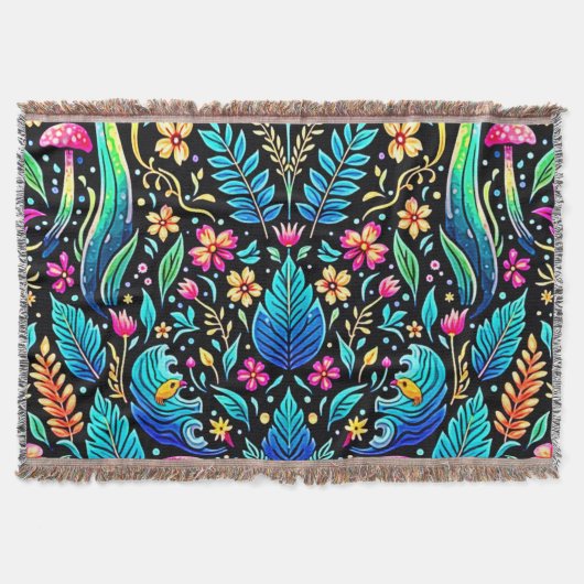 魅惑のキノコの森の夢 スローブランケット (正面)