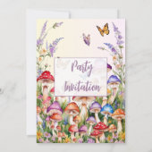 魅惑のキノコの森の誕生日ガールズ招待状 招待状 (裏面)