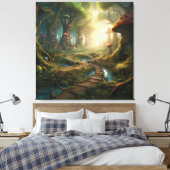 魅惑のキノコの森を探索する キャンバスプリント (インサイチュ (寝室))