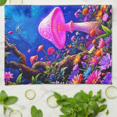 魅惑のキノコの森 キッチンタオル (折り畳み)