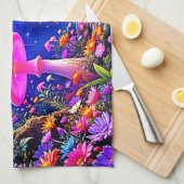 魅惑のキノコの森 キッチンタオル (四つ折り)