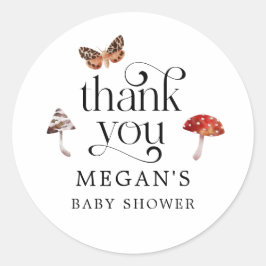 魅惑のキノコの赤ちゃんシャワーのお願い ラウンドシール