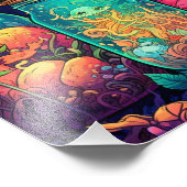 魅惑のキノコ瓶 – ハイパーカラフル フォトプリント (角)