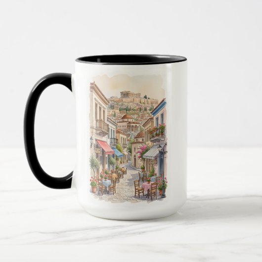 魅惑のギリシャ アテネ 水彩画 マグカップ (左)