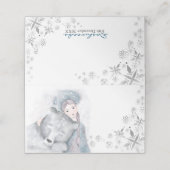 魅惑のクマと女の子のスノーフレークフェスティバル プレイスカード (外部開封)