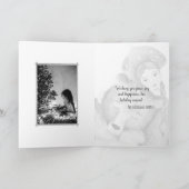 魅惑のクマと女の子のパーソナライズされたクリスマス カード (内部)