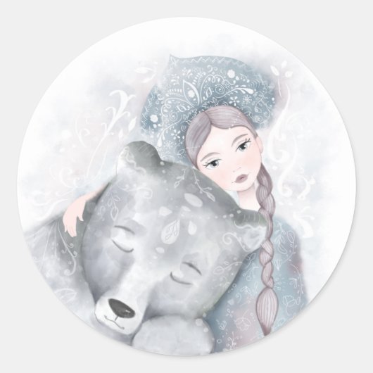 魅惑のクマと女の子フェスティバル ラウンドシール (正面)