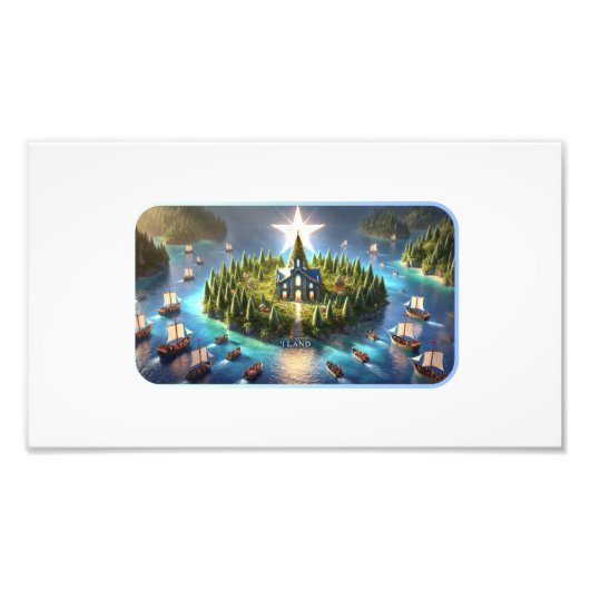 魅惑のクリスマスお祝いオンアイランド フォトプリント (正面)