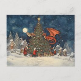 魅惑のクリスマスイブサンタとドラゴン シーズンポストカード