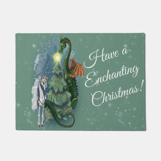 魅惑のクリスマスツリーの集まり ドアマット (正面)