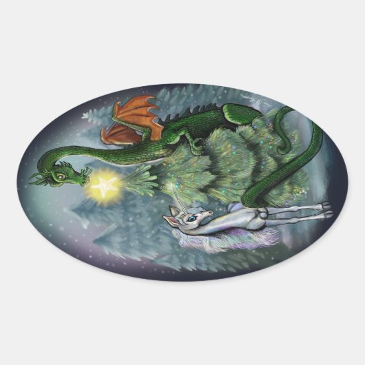 魅惑のクリスマスツリー 楕円形シール (正面)