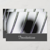 魅惑のクローム仕上げ招待カード 招待状 (正面/裏面)