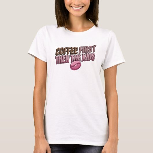 魅惑のコーヒー優先、それからキッズ ファッション Tシャツ (正面)