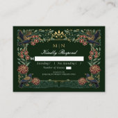 魅惑のゴシックレイヴンフローラ結婚ズダリアRSVP エンクロージャーカード (正面)