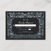 魅惑のゴシックレーヴ結婚フローラのシルバーRSVP エンクロージャーカード (正面)