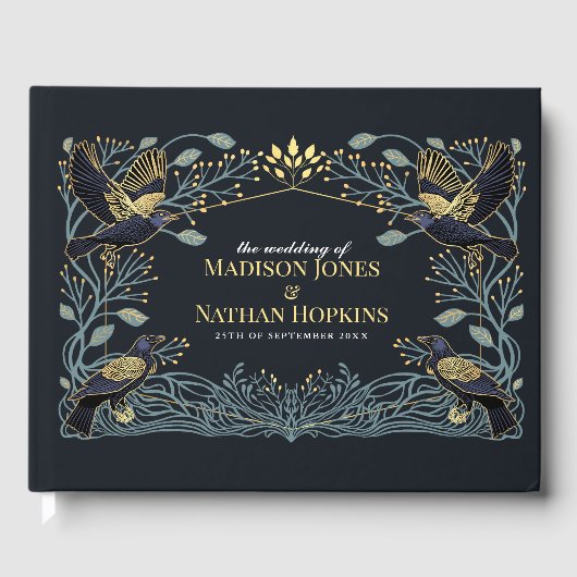 魅惑のゴシック風のフローラ結婚ズ ゲストブック (正面)