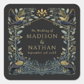 魅惑のゴシック風のフローラ結婚ズ スクエアシール (正面)
