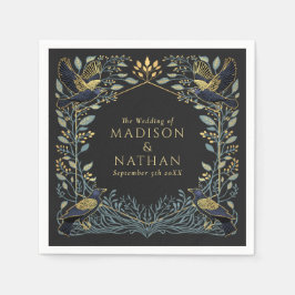 魅惑のゴシック風のフローラ結婚ズ スタンダードカクテルナプキン