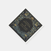 魅惑のゴシック風のフローラ結婚ズ スタンダードカクテルナプキン (角)