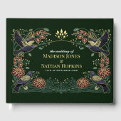 魅惑のゴシック風のレーヴェン・ダリア・スナップドラゴン結婚ズ ゲストブック (正面)