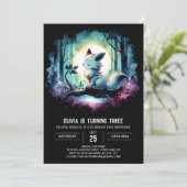 魅惑のシンプルオオカミ誕生日 招待状 (スタンド正面)