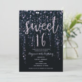 魅惑のスターライトラベンダーパープルスウィート16インチ 招待状 (スタンド正面)