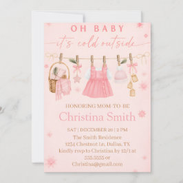 魅惑のスノーフレークベイビーシャワー ~あなたの女の子の赤ちゃんのために~ 招待状