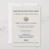 魅惑のスノーフレークホリデーパーティー招待状 招待状 (正面)