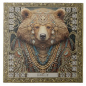 魅惑のスピリットベアパーソナライズされたー名 タイル (正面)