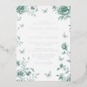 魅惑のセージ&シルバー結婚ズ 箔招待状 (正面)