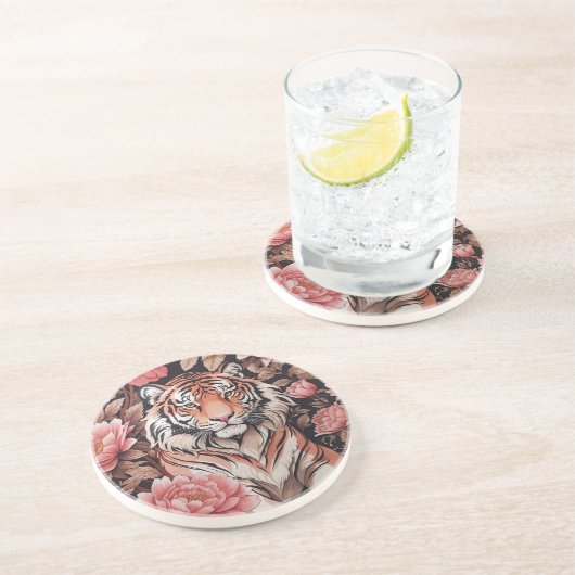 魅惑のタイガーピンクの花 コースター (側面)