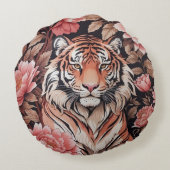 魅惑のタイガーピンクの花 ラウンドクッション (裏面)