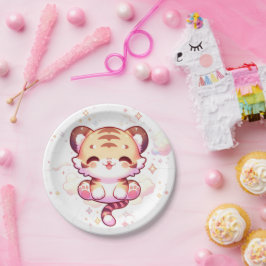 魅惑のタイガー赤ちゃんシャワー ペーパープレート