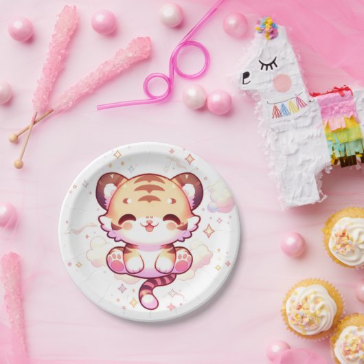 魅惑のタイガー赤ちゃんシャワー ペーパープレート (パーティー)