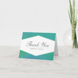 魅惑のターコイズグリーンの水彩画サンキューカード サンキューカード