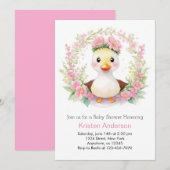 魅惑のダックパレード ベビーシャワー 招待状 (正面/裏面)