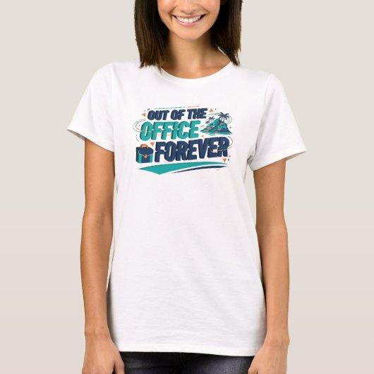 魅惑のティール色の不在表示ステートメントデザイン Tシャツ (正面)