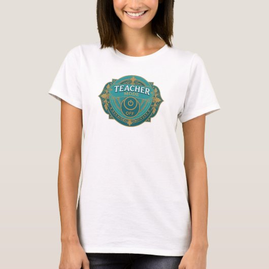 魅惑のティール色 TEACH MODE OFF アート コンポジション Tシャツ (正面)