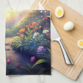 魅惑のトワイライトガーデン – 魔法の森の贈り物 キッチンタオル (四つ折り)