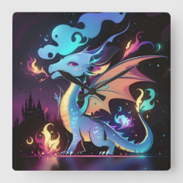 魅惑のドラゴンの火 スクエア壁時計