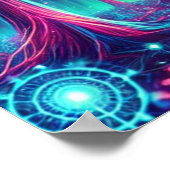 魅惑のネオンの森 – 輝く白熱［赤熱］光を放つ木 ポスター (角)