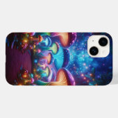 魅惑のネオンマッシュルームの森 - 魔法の輝くF Case-Mate iPhoneケース (裏面 (横))